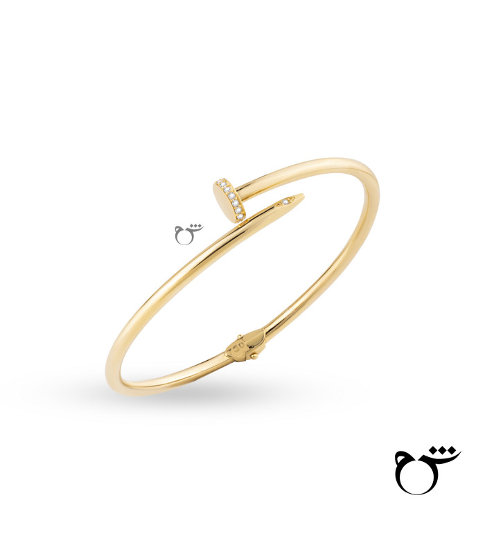 دستبند بنگل کارتیه میخ نگینی