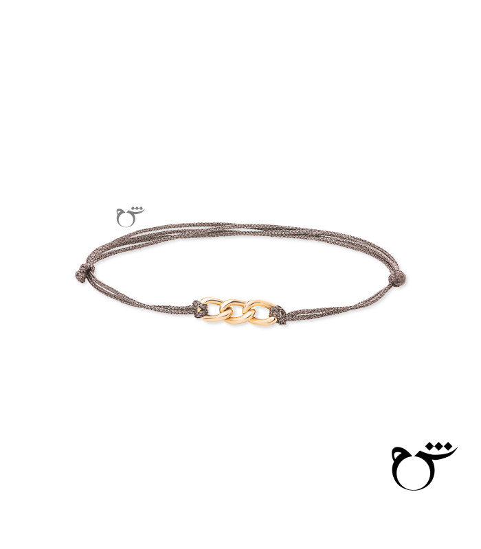 مردانه دستبند 3 کارتیه نخی لمه دودی-گالری شیدا مجد