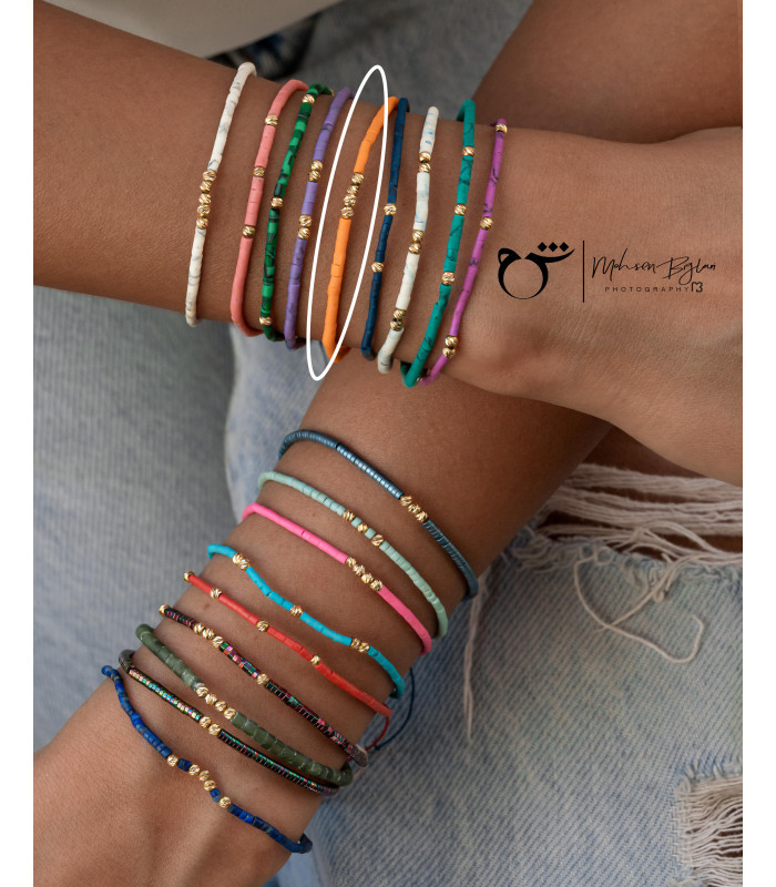 دستبند 4 البرنارد حدید نارنجی-گالری شیدا مجد