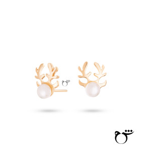 گوشواره شاخ گوزن و مروارید