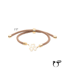 دستبند شبدر توخالی بندی کرم-گالری شیدا مجد