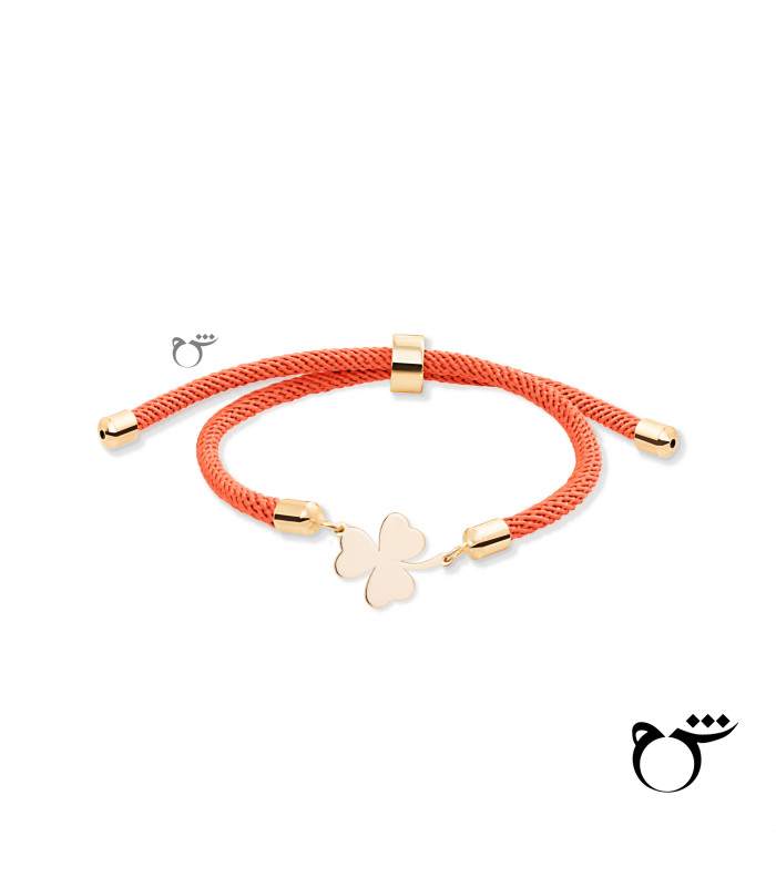 دستبند شبدر توپر بندی نارنجی-گالری شیدا مجد