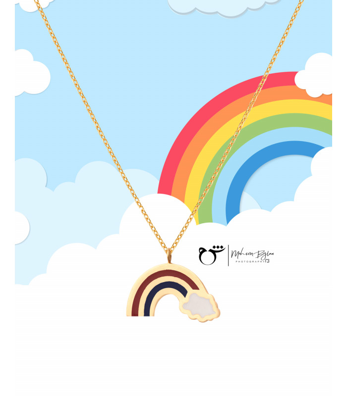 گردنبند کودکانه طلا طرح رنگین کمان - گالری شیدا مجد