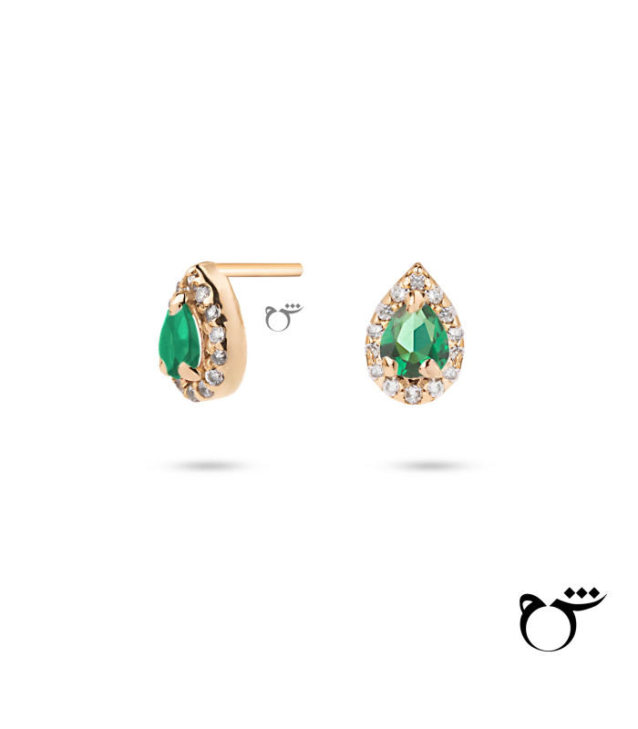 گوشواره اشک نگینی تورمالین-گالری شیدا مجد