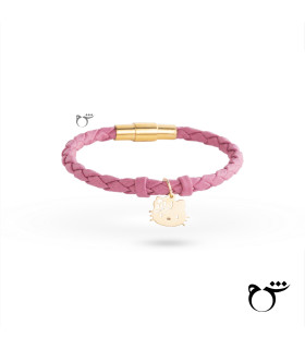 کودک دستبند کیتی چرم صورتی-گالری شیدا مجد