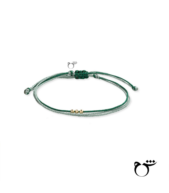 دستبند 3 البرنارد نخی لمه سبز تیره روشن-گالری شیدا مجد