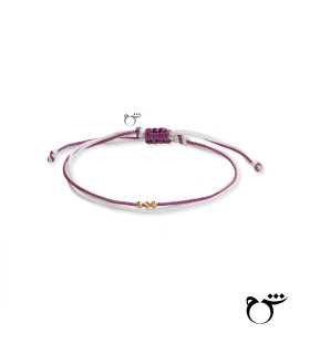 دستبند 3 البرنارد نخی لمه سفید سرخابی-گالری شیدا مجد