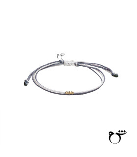 دستبند 3 البرنارد نخی لمه سفید بنفش-گالری شیدا مجد