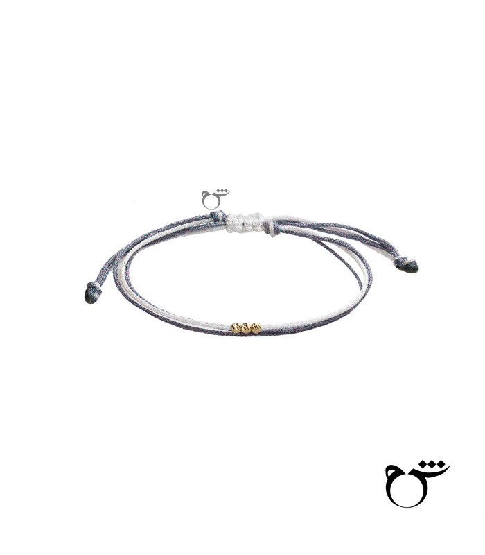 دستبند 3 البرنارد نخی لمه سفید بنفش-گالری شیدا مجد