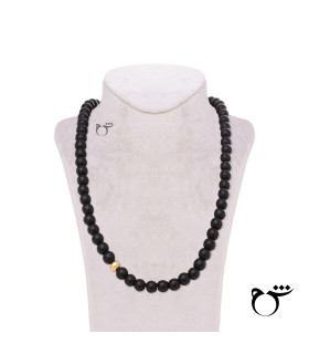 مردانه گردنبند گوی سنگی مات-گالری شیدا مجد