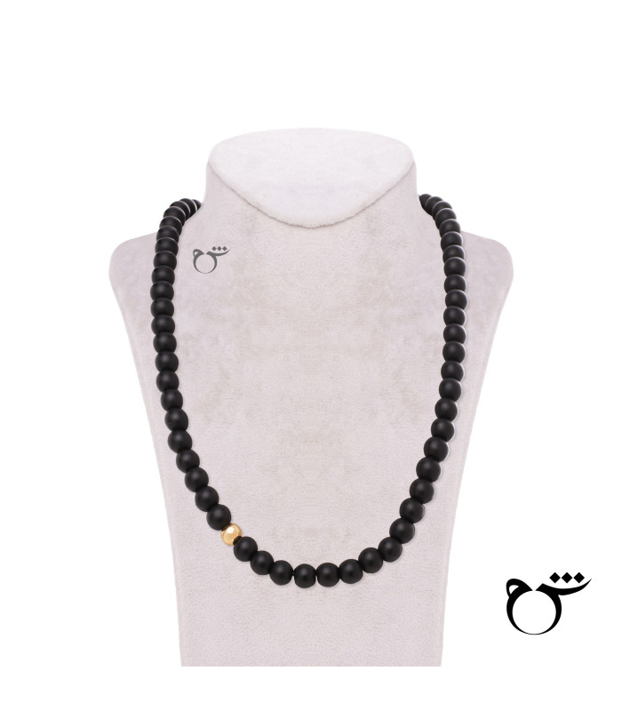 مردانه گردنبند گوی سنگی مات-گالری شیدا مجد