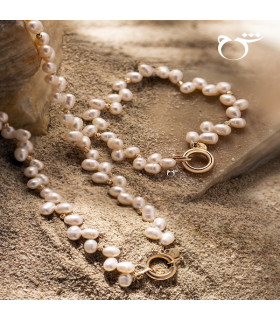 گردنبند قفل مدبر البرنارد گندمی ریز-گالری شیدا مجد