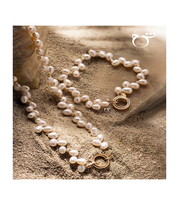 گردنبند قفل مدبر البرنارد گندمی ریز-گالری شیدا مجد