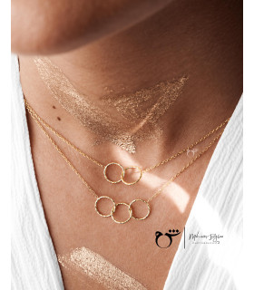 گردنبند سه حلقه تراش-گالری شیدا مجد