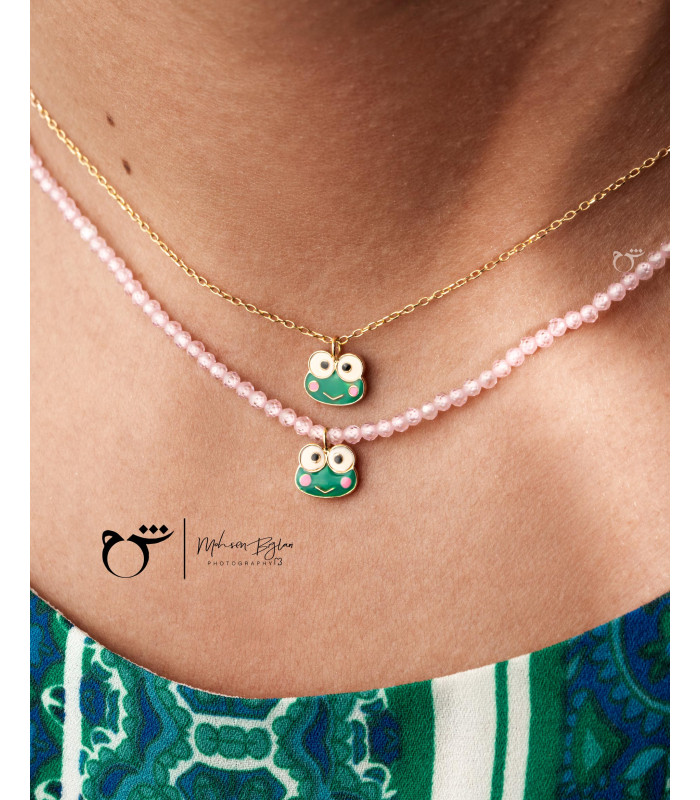 کودک گردنبند قورباغه سنگی کریستال-گالری شیدا مجد