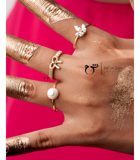 انگشتر پاپیون نگینی-گالری شیدا مجد