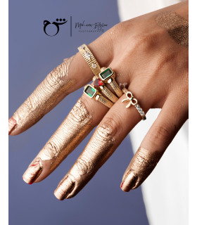 انگشتر باگت تورمالین عمودی-گالری شیدا مجد