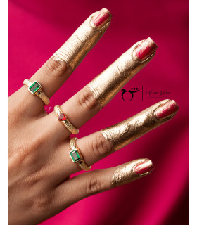 انگشتر باگت تورمالین افقی-گالری شیدا مجد