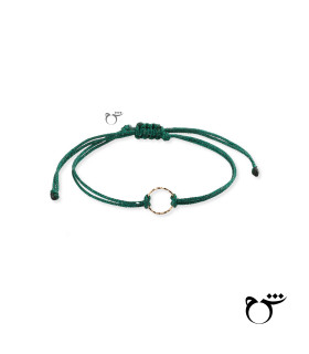 دستبند حلقه تراش نخی لمه سبز-گالری شیدا مجد