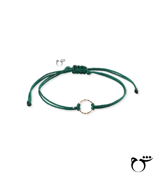 دستبند حلقه تراش نخی لمه سبز-گالری شیدا مجد