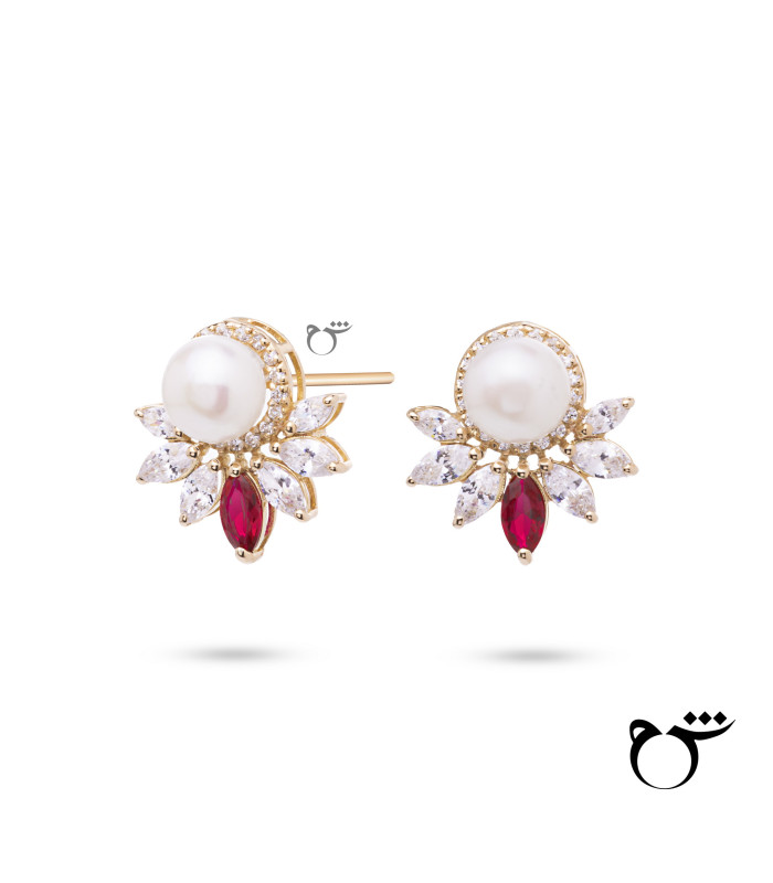 گوشواره مارکیز مروارید گارنت