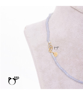 کودک گردنبند فیل میناکاری سنگی طوسی مات-گالری شیدا مجد