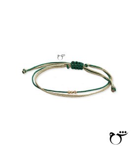 دستبند 3 البرنارد نخی لمه سبز طلایی-گالر شیدا مجد