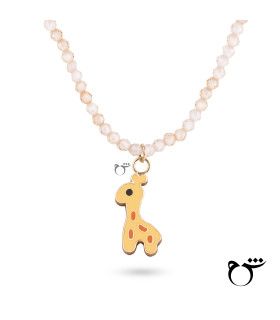 کودک گردنبند زرافه میناکاری سنگی نارنجی