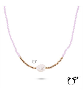 گردنبند البرنارد باروک و سواروسکی صورتی