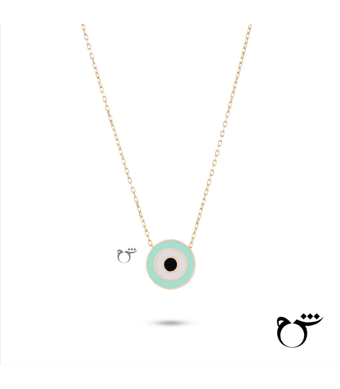 گردنبند چشم گرد میناکاری