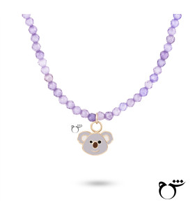 کودک گردنبند کوآلا میناکاری سواروسکی بنفش-گالری شیدا مجد