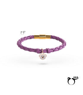 کودک دستبند کوآلا میناکاری چرم بنفش-گالری شیدا مجد