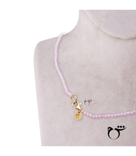 کودک گردنبند گل میناکاری سنگی صورتی-گالری شیدا مجد