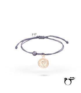 دستبند سکه ملکه نخی لمه دودی