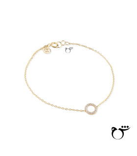 دستبند دایره نگینی زنجیری-گالری شیدا مجد