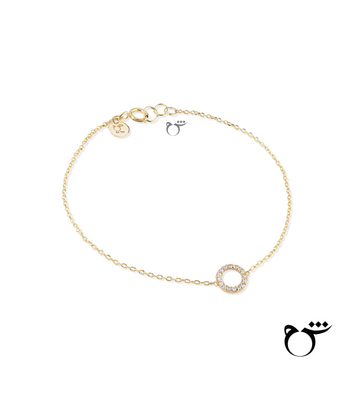 دستبند دایره نگینی زنجیری-گالری شیدا مجد