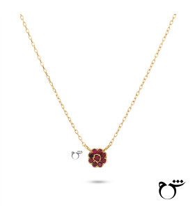 گردنبند فلاور متوسط گارنت-گالری شیدا مجد