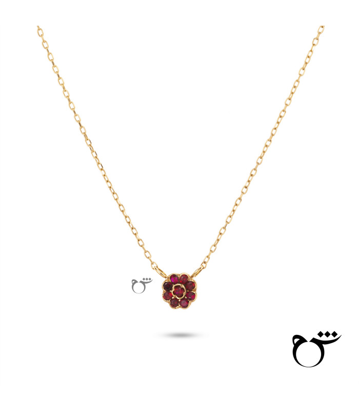 گردنبند فلاور متوسط گارنت-گالری شیدا مجد