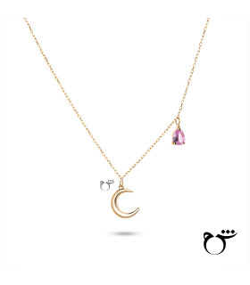 گردنبند ماه و رز کوارتز
