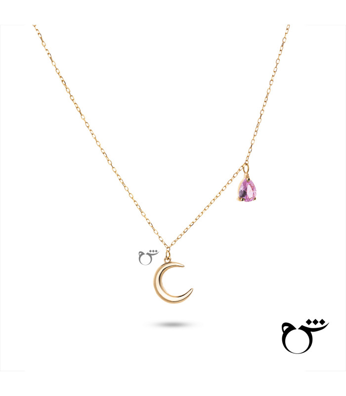گردنبند ماه و رز کوارتز