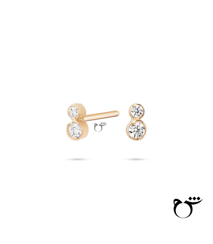 گوشواره 2 نگین زیرکن