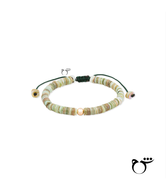 دستبند گوی صدف سبز-گالری شیدا مجد