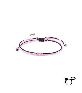 دستبند 3 البرنارد نخی لمه مشکی صورتی-گالری شیدا مجد