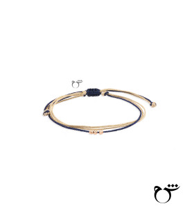 دستبند 3 البرنارد نخی لمه طلایی سرمه ای-گالری شیدا مجد