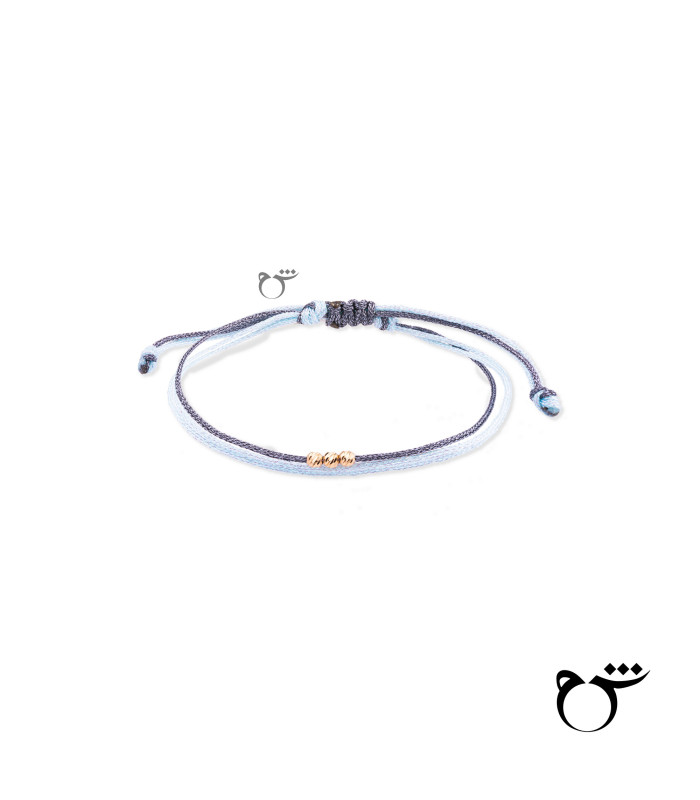 دستبند 3 البرنارد نخی لمه آبی طوسی-گالری شیدا مجد