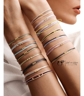 دستبند 3 البرنارد نخی لمه آبی یاسی-گالری شیدا مجد