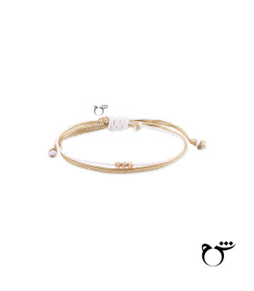 دستبند 3 البرنارد نخی لمه طلایی سفید-گالری شیدا مجد