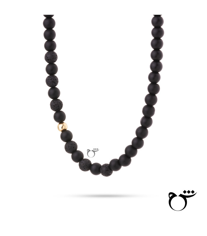 مردانه گردنبند گوی سنگی مات