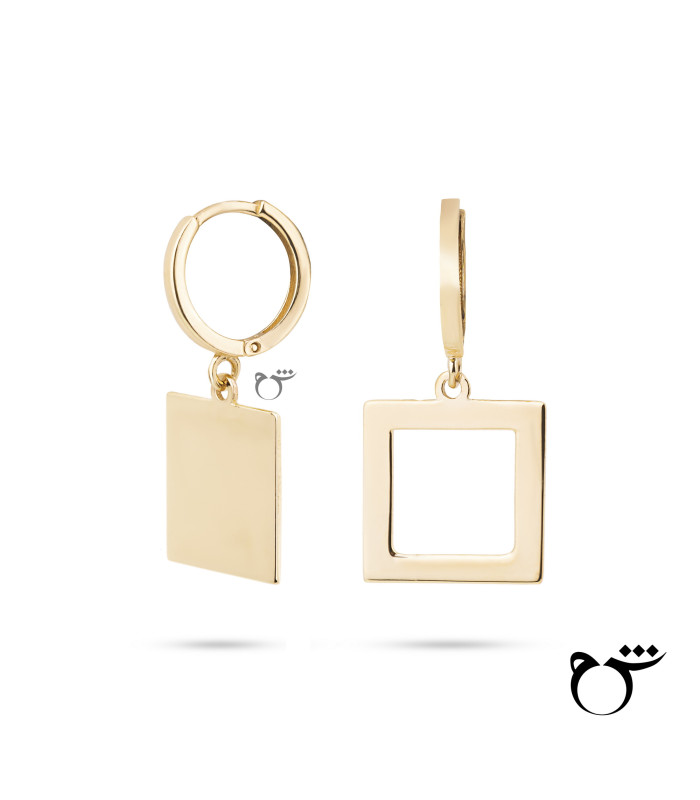 گوشواره هوک مربع پر و خالی