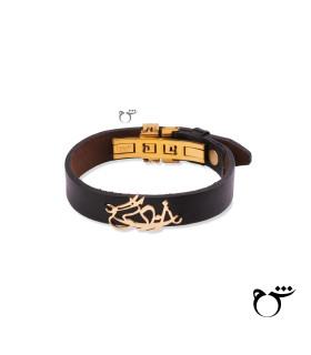 مردانه دستبند زندگی و چرم مشکی